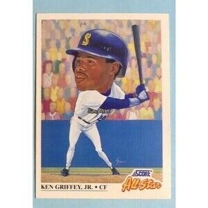 1990 Score All Star Seattle Mariners, Ken Griffey Jr, Cartoon Card #396